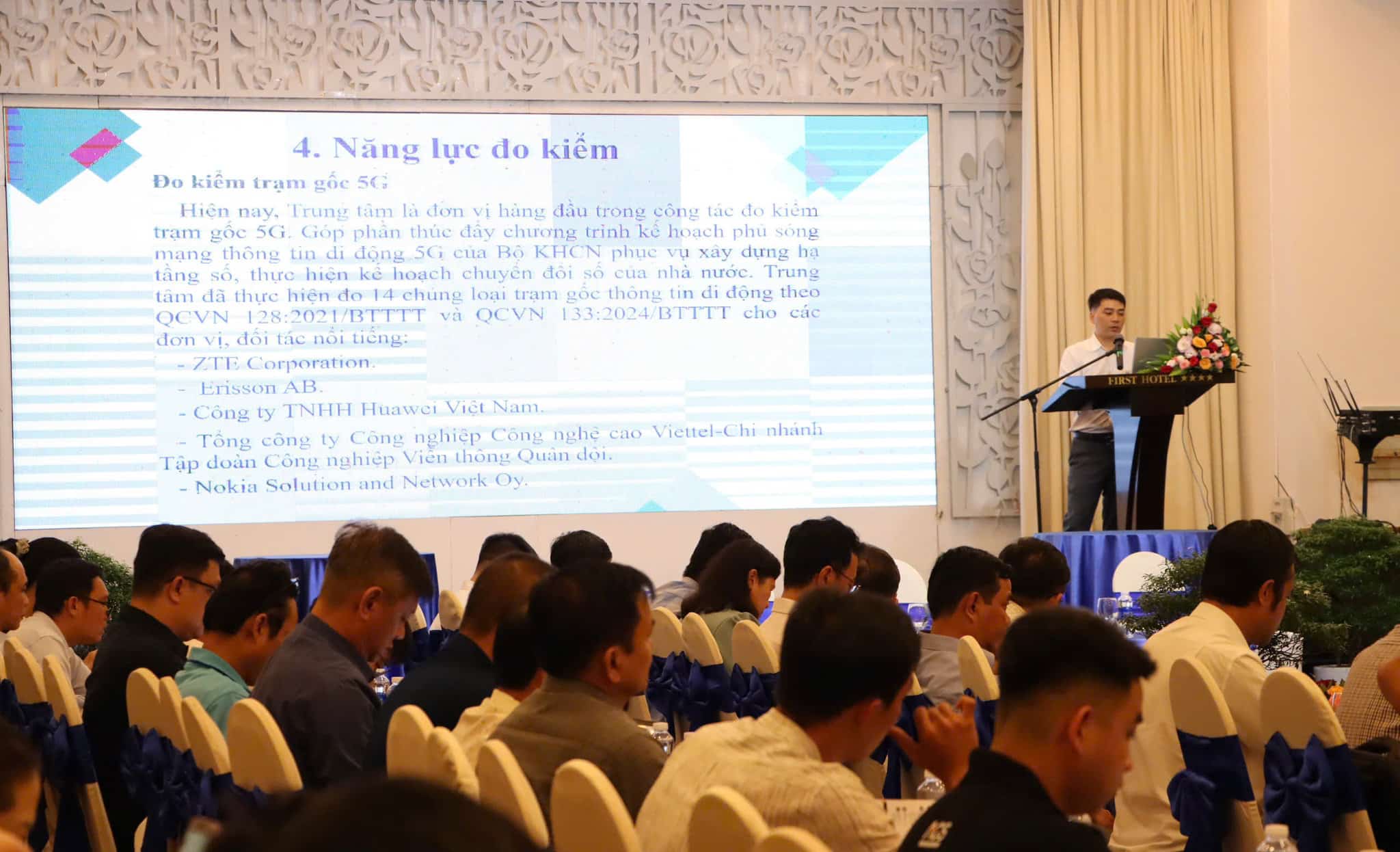 Trung tâm là đơn vị hàng đầu trong công tác đo kiểm trạm gốc 5G, góp phẩn thúc đẩy chương trình kế hoạch phủ sóng mạng thông tin di động 5G của Bộ KHCN phục vụ xây dựng hạ tầng số, thực hiện kế hoạch chuyển đổi số của nhà nước.